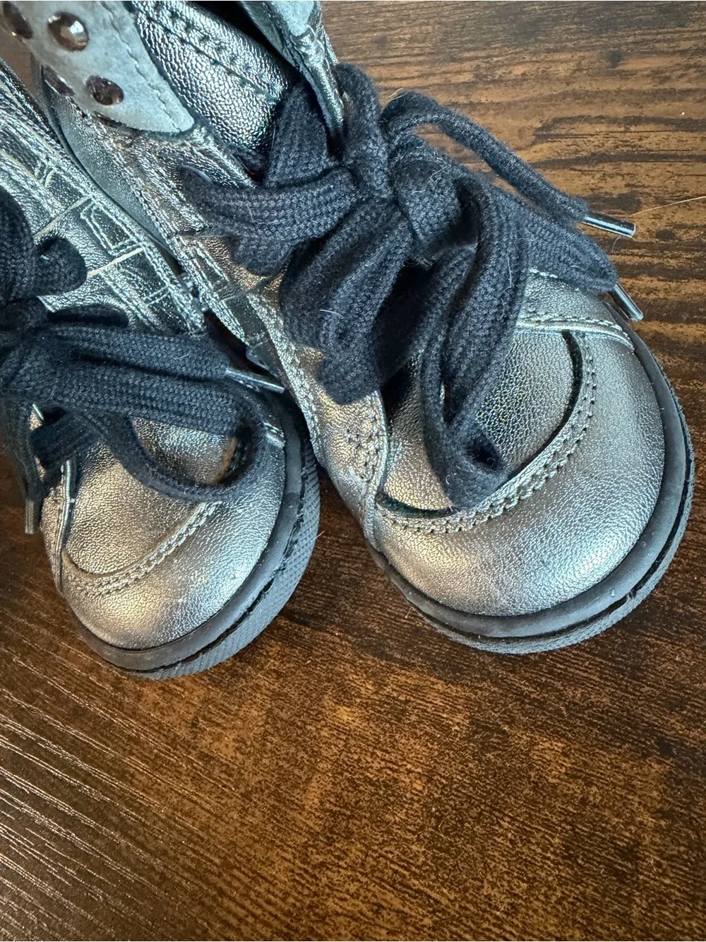 GF Ferre Metallic Leather High-Top Toddler Shoes – EU 20, Made in Italy